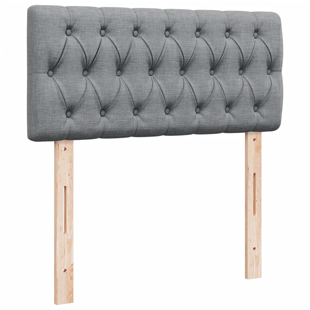 Κρεβάτι Boxspring με Στρώμα Ανοιχτό Γκρι 100x200 εκ. Υφασμάτινο