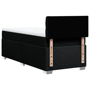 Κρεβάτι Boxspring με Στρώμα Μαύρο 100 x 200 εκ. Υφασμάτινο - Pakobazaar