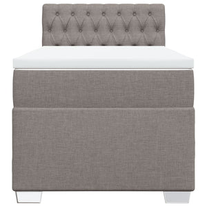 Κρεβάτι Boxspring με Στρώμα Taupe 100 x 200 εκ. Υφασμάτινο - Pakobazaar