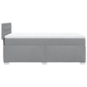 Κρεβάτι Boxspring με Στρώμα Ανοιχτό Γκρι 100x200 εκ. Υφασμάτινο - Pakobazaar
