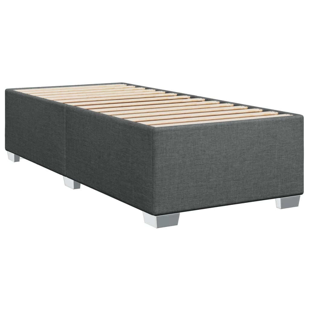 Κρεβάτι Boxspring με Στρώμα Σκούρο Γκρι 100x200 εκ. Υφασμάτινο - Pakobazaar