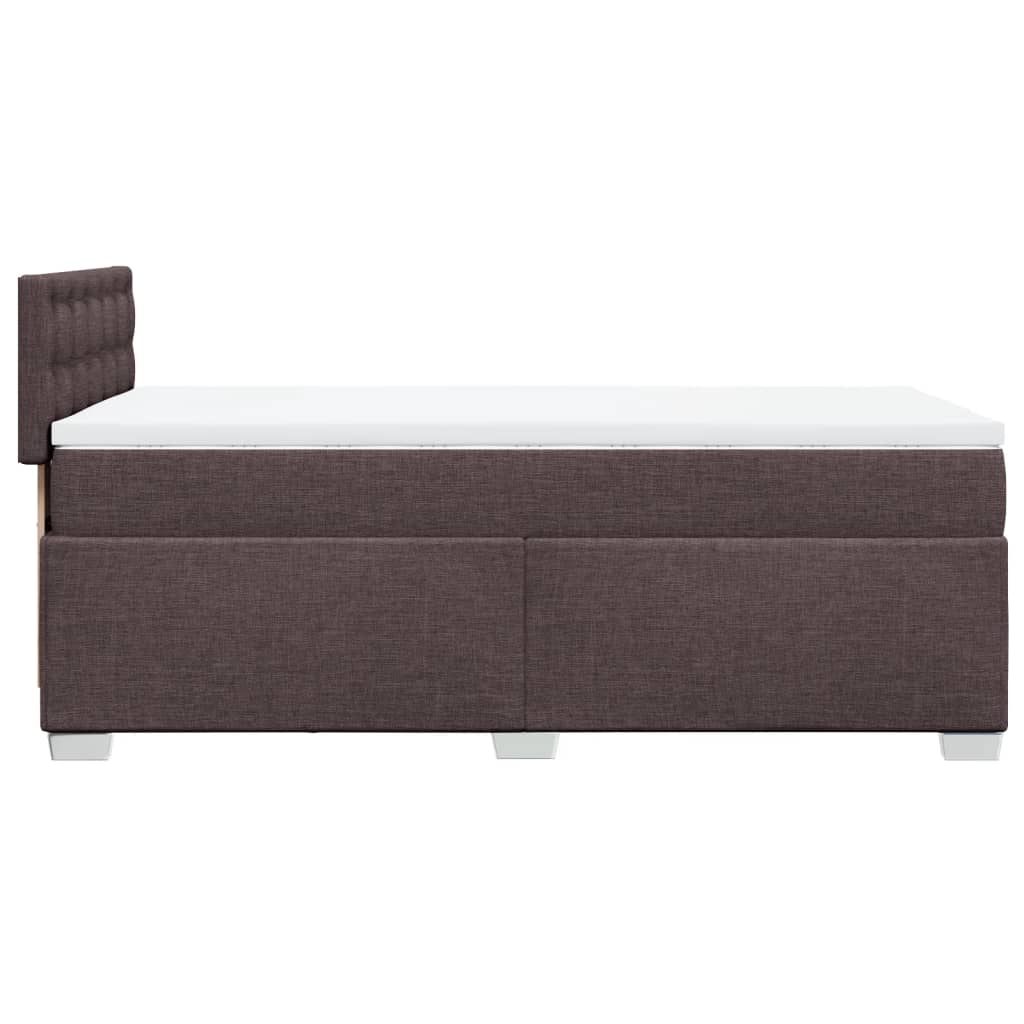 Κρεβάτι Boxspring με Στρώμα Σκούρο Καφέ 100x200 εκ. Υφασμάτινο - Pakobazaar