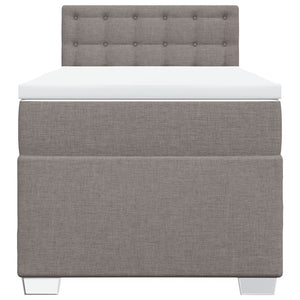 Κρεβάτι Boxspring με Στρώμα Taupe 100 x 200 εκ. Υφασμάτινο - Pakobazaar