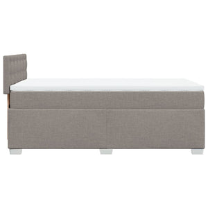 Κρεβάτι Boxspring με Στρώμα Taupe 100 x 200 εκ. Υφασμάτινο - Pakobazaar