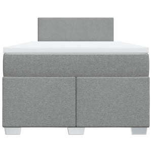 Κρεβάτι Boxspring με Στρώμα Ανοιχτό Γκρι 120x190 εκ. Υφασμάτινο