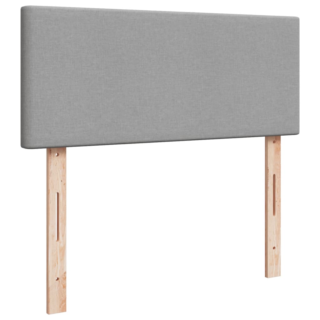 Κρεβάτι Boxspring με Στρώμα Ανοιχτό Γκρι 120x190 εκ. Υφασμάτινο