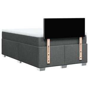 Κρεβάτι Boxspring με Στρώμα Σκούρο Γκρι 120x190 εκ Υφασμάτινο - Pakobazaar