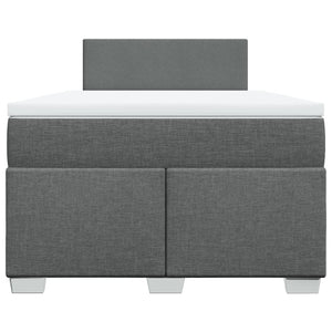 Κρεβάτι Boxspring με Στρώμα Σκούρο Γκρι 120x190 εκ Υφασμάτινο - Pakobazaar