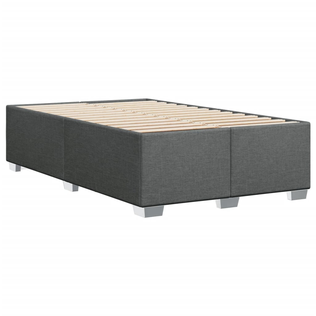 Κρεβάτι Boxspring με Στρώμα Σκούρο Γκρι 120x190 εκ Υφασμάτινο - Pakobazaar