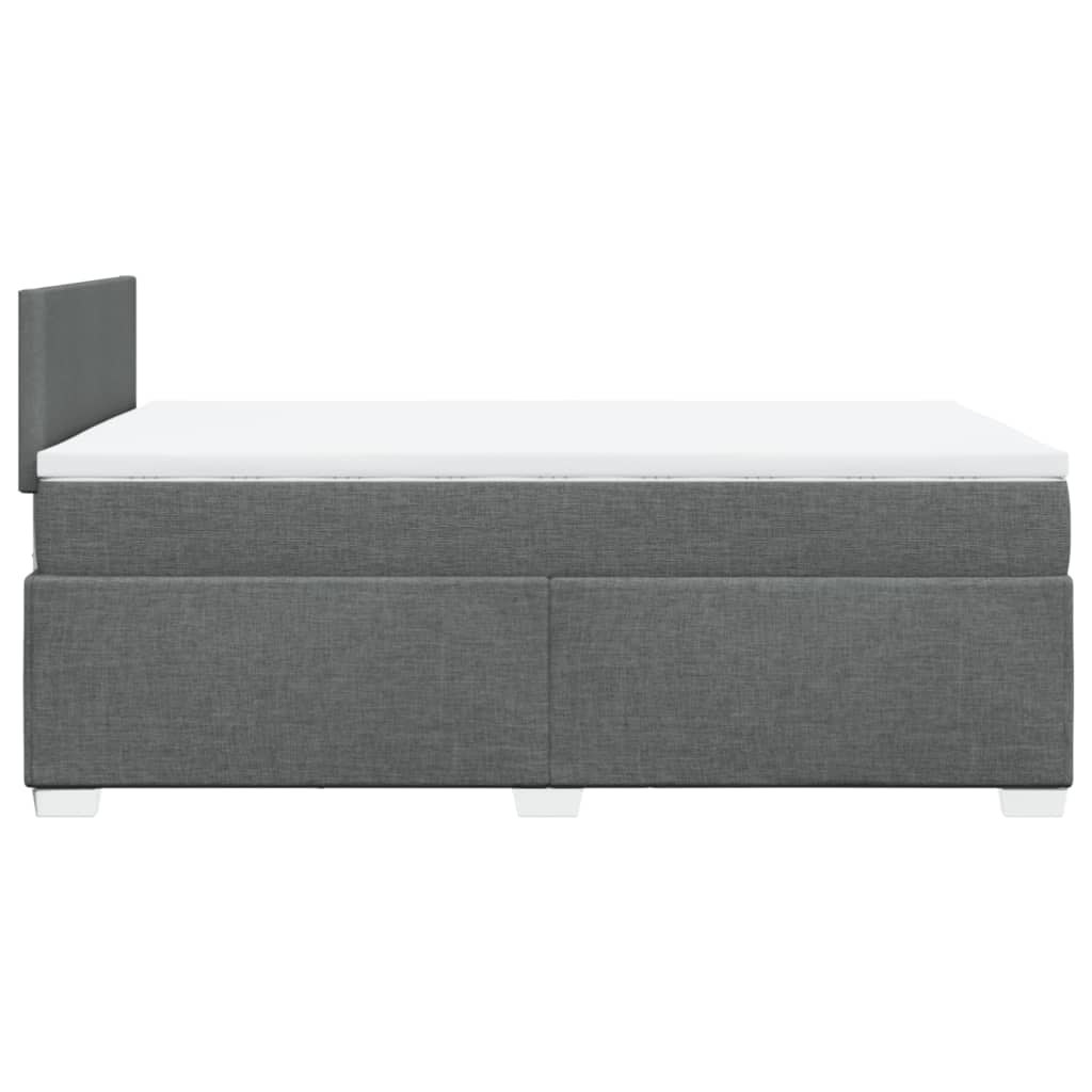 Κρεβάτι Boxspring με Στρώμα Σκούρο Γκρι 120x190 εκ Υφασμάτινο - Pakobazaar