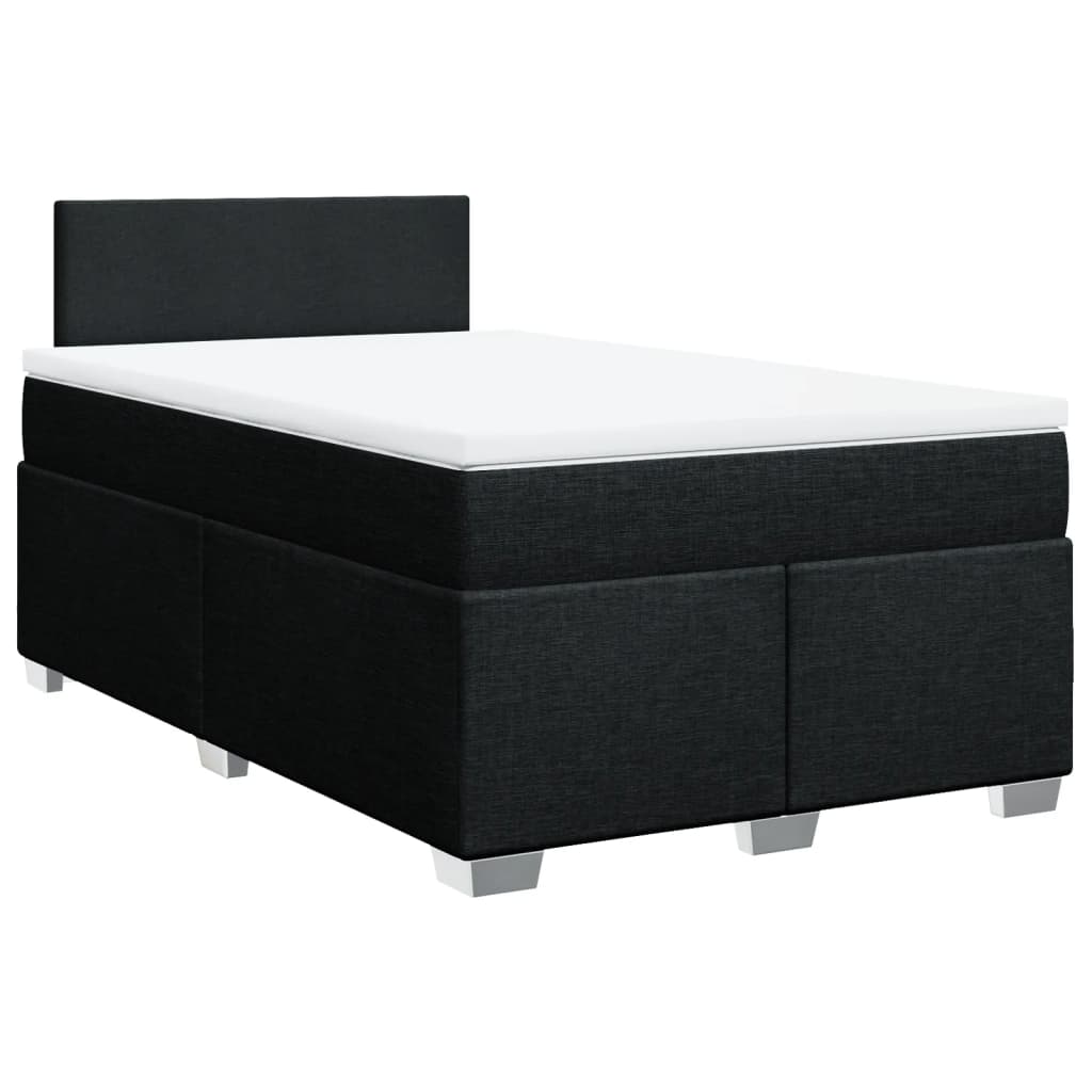 Κρεβάτι Boxspring με Στρώμα Μαύρο 120x190 εκ. Υφασμάτινο - Pakobazaar