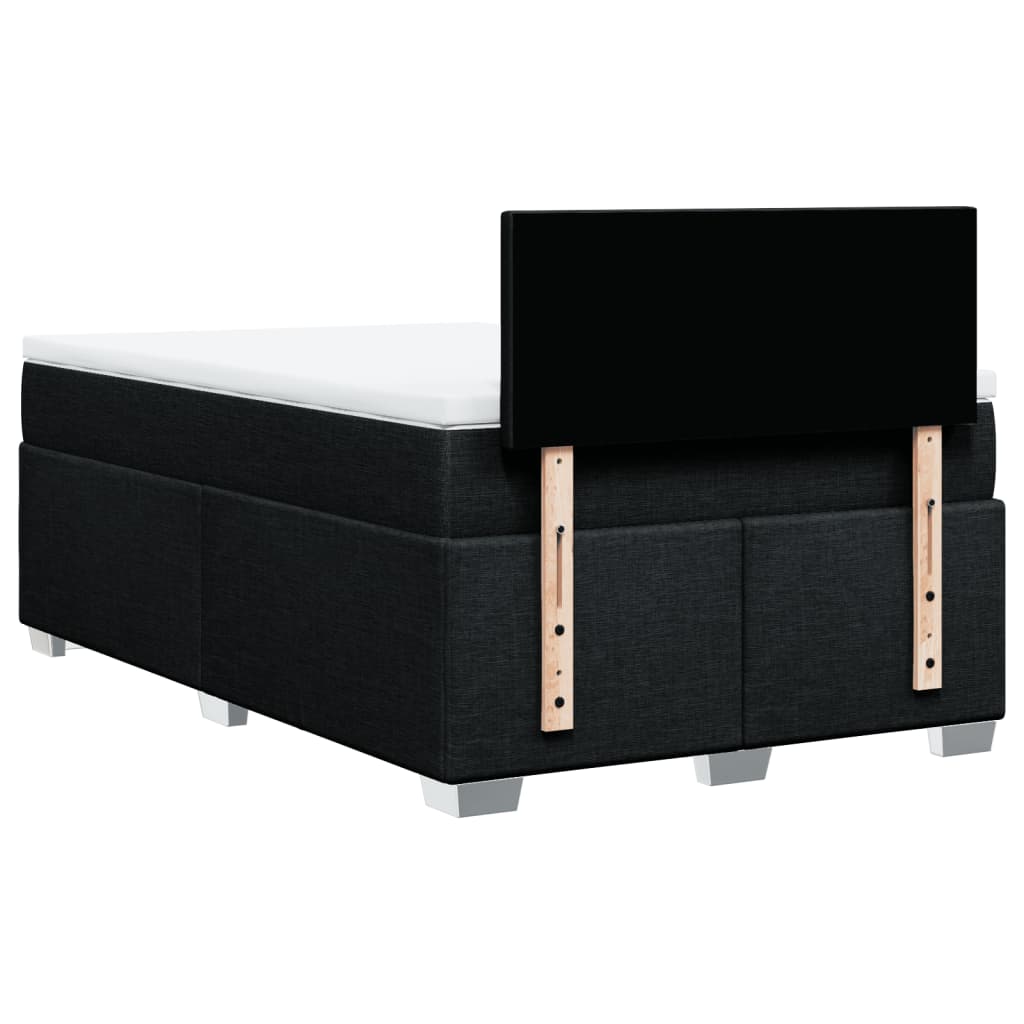 Κρεβάτι Boxspring με Στρώμα Μαύρο 120x190 εκ. Υφασμάτινο - Pakobazaar