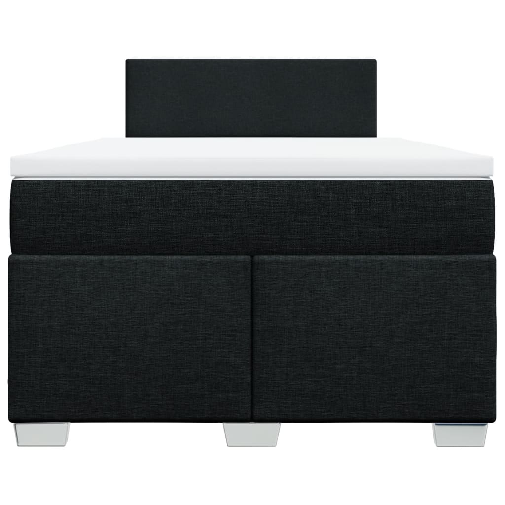 Κρεβάτι Boxspring με Στρώμα Μαύρο 120x190 εκ. Υφασμάτινο - Pakobazaar