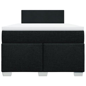 Κρεβάτι Boxspring με Στρώμα Μαύρο 120x190 εκ. Υφασμάτινο - Pakobazaar