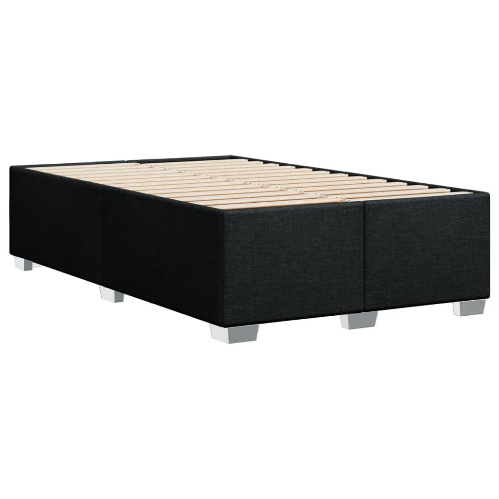 Κρεβάτι Boxspring με Στρώμα Μαύρο 120x190 εκ. Υφασμάτινο - Pakobazaar