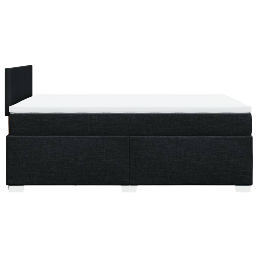 Κρεβάτι Boxspring με Στρώμα Μαύρο 120x190 εκ. Υφασμάτινο - Pakobazaar