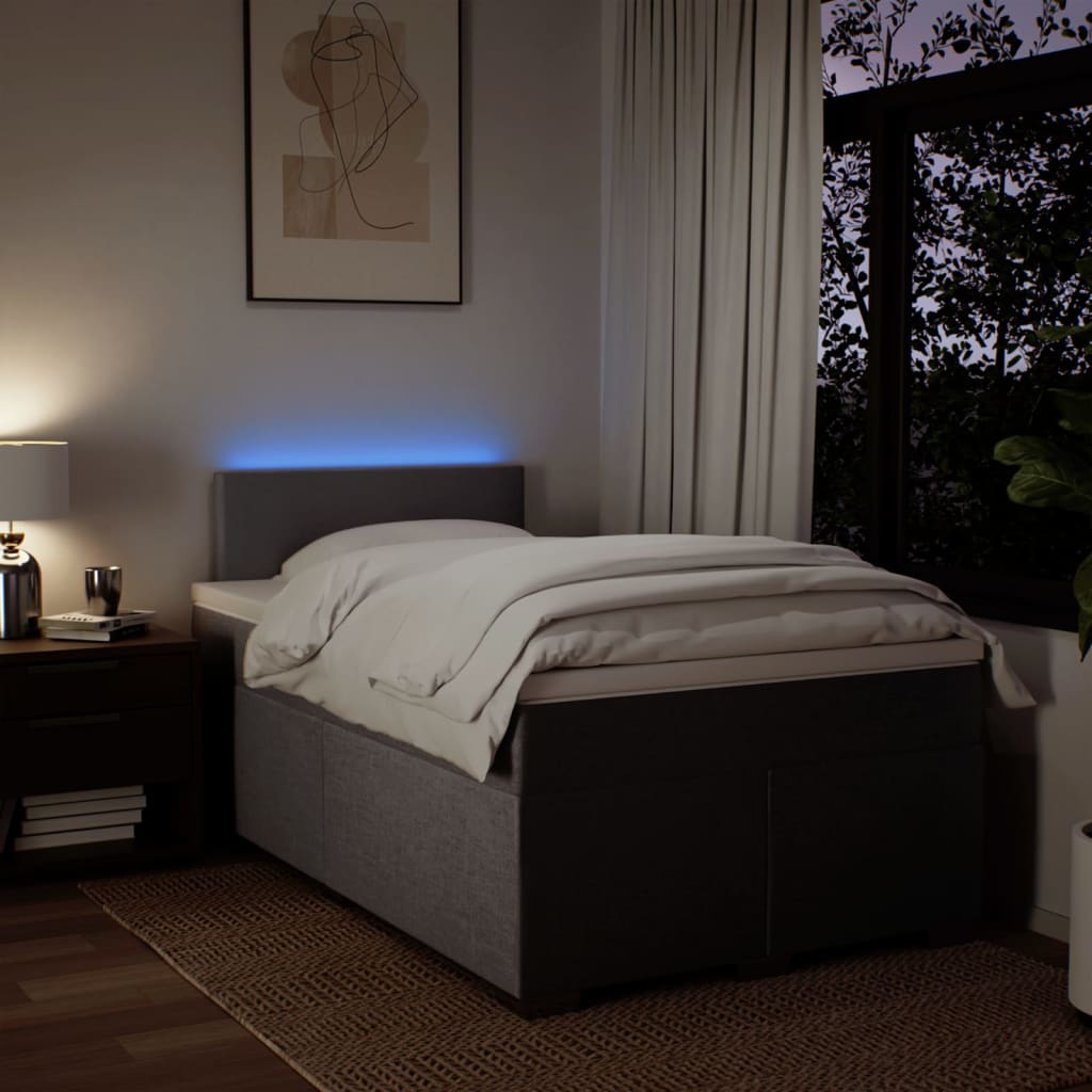 Κρεβάτι Boxspring με Στρώμα Taupe 120x190 εκ. Υφασμάτινο