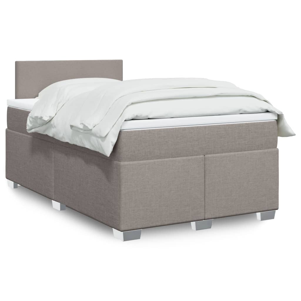 Κρεβάτι Boxspring με Στρώμα Taupe 120x190 εκ. Υφασμάτινο