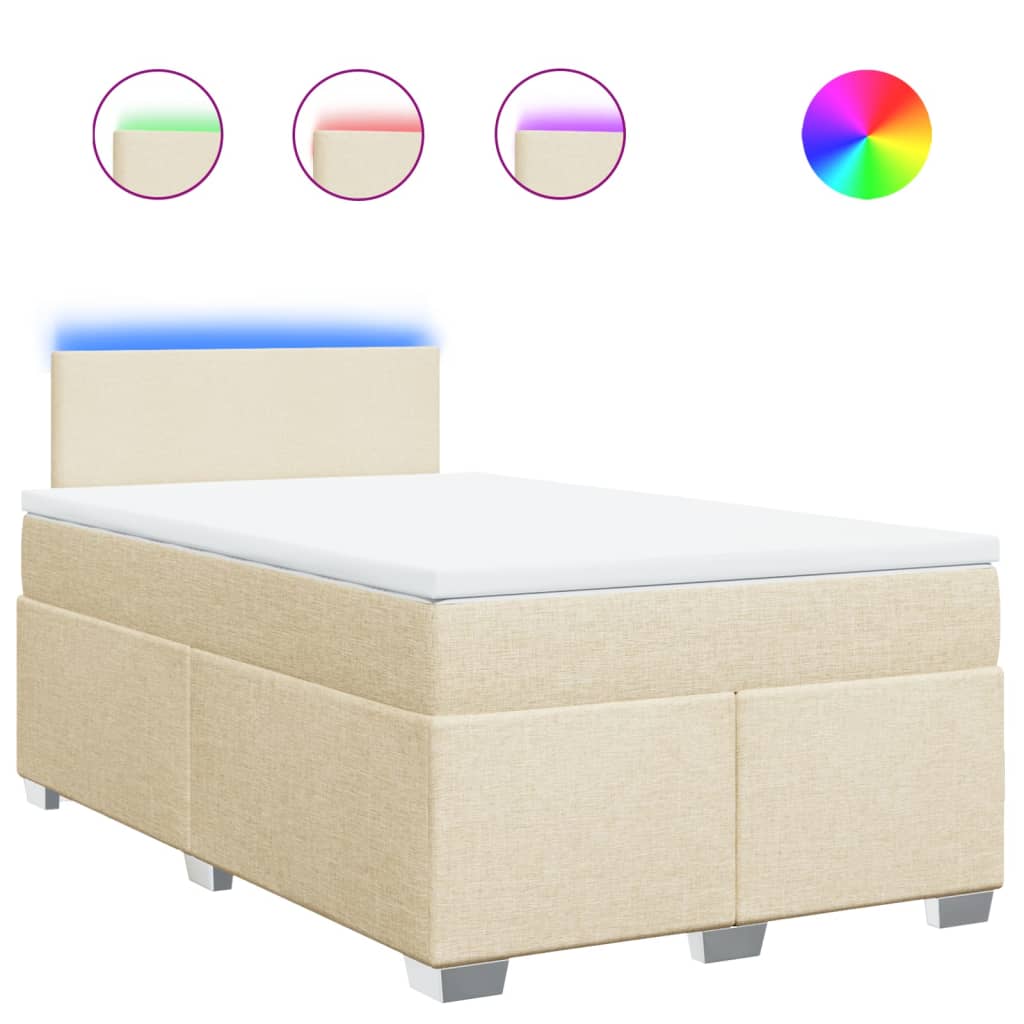 Κρεβάτι Boxspring με Στρώμα Κρεμ 120x190 εκ. Υφασμάτινο