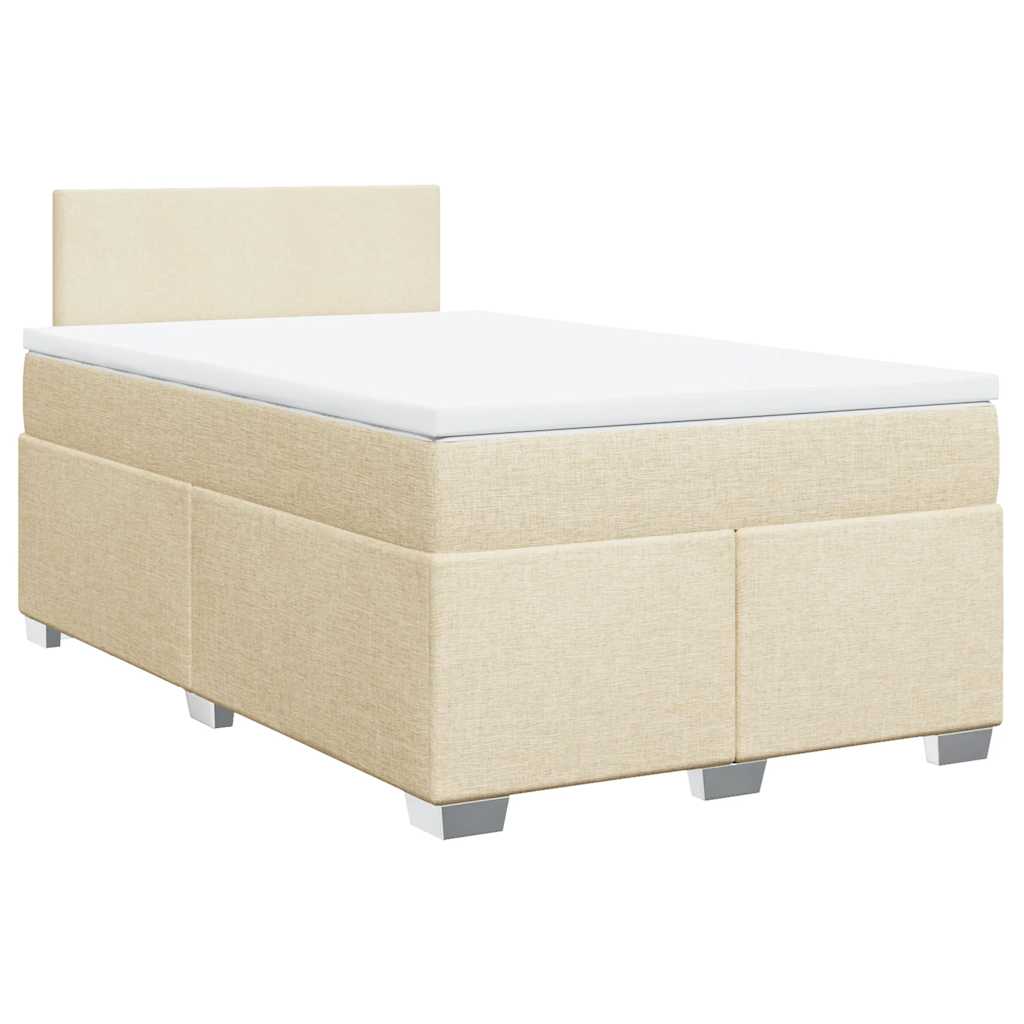 Κρεβάτι Boxspring με Στρώμα Κρεμ 120x190 εκ. Υφασμάτινο