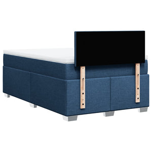 Κρεβάτι Boxspring με Στρώμα Μπλε 120x190 εκ. Υφασμάτινο - Pakobazaar
