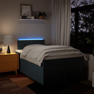 Κρεβάτι Boxspring με Στρώμα Μπλε 120x190 εκ. Υφασμάτινο - Pakobazaar