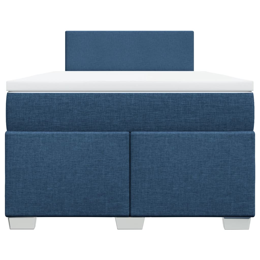Κρεβάτι Boxspring με Στρώμα Μπλε 120x190 εκ. Υφασμάτινο - Pakobazaar