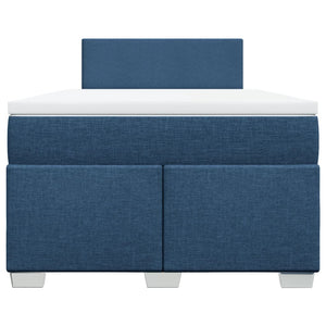 Κρεβάτι Boxspring με Στρώμα Μπλε 120x190 εκ. Υφασμάτινο - Pakobazaar