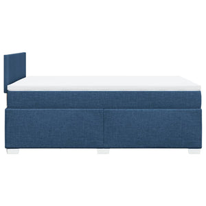Κρεβάτι Boxspring με Στρώμα Μπλε 120x190 εκ. Υφασμάτινο - Pakobazaar