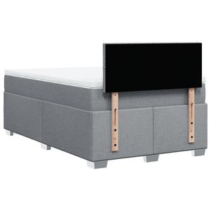 Κρεβάτι Boxspring με Στρώμα Ανοιχτό Γκρι 120x190 εκ. Υφασμάτινο