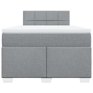 Κρεβάτι Boxspring με Στρώμα Ανοιχτό Γκρι 120x190 εκ. Υφασμάτινο