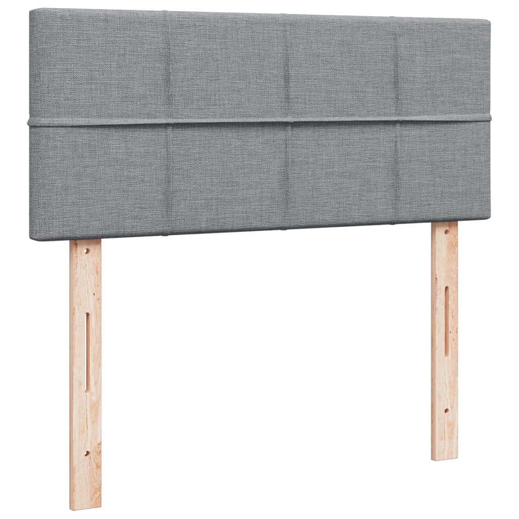 Κρεβάτι Boxspring με Στρώμα Ανοιχτό Γκρι 120x190 εκ. Υφασμάτινο