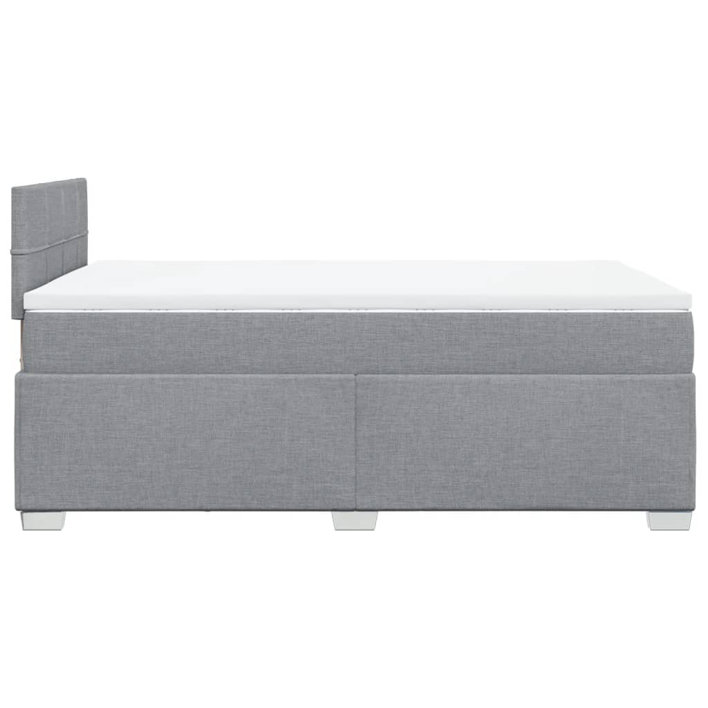 Κρεβάτι Boxspring με Στρώμα Ανοιχτό Γκρι 120x190 εκ. Υφασμάτινο