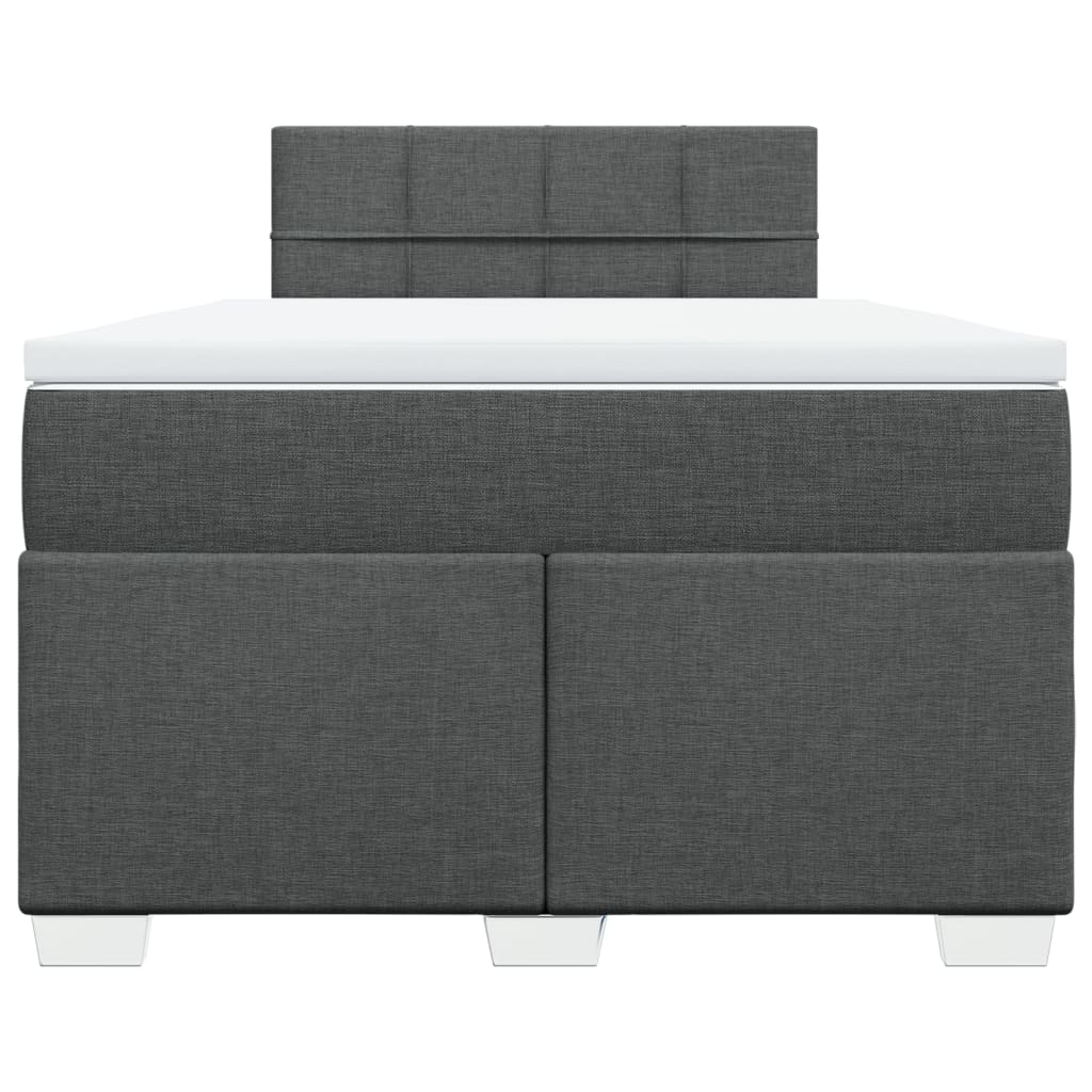 Κρεβάτι Boxspring με Στρώμα Σκούρο Γκρι 120x190 εκ Υφασμάτινο - Pakobazaar