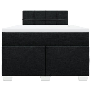 Κρεβάτι Boxspring με Στρώμα Μαύρο 120x190 εκ. Υφασμάτινο - Pakobazaar
