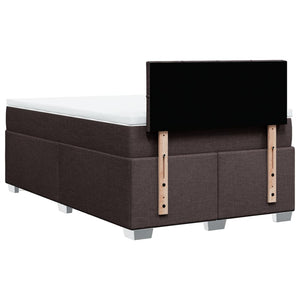 Κρεβάτι Boxspring με Στρώμα Σκούρο Καφέ 120x190 εκ Υφασμάτινο