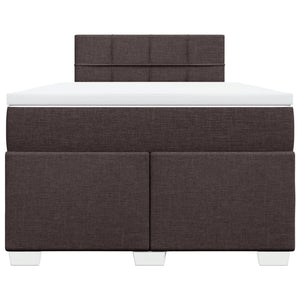 Κρεβάτι Boxspring με Στρώμα Σκούρο Καφέ 120x190 εκ Υφασμάτινο