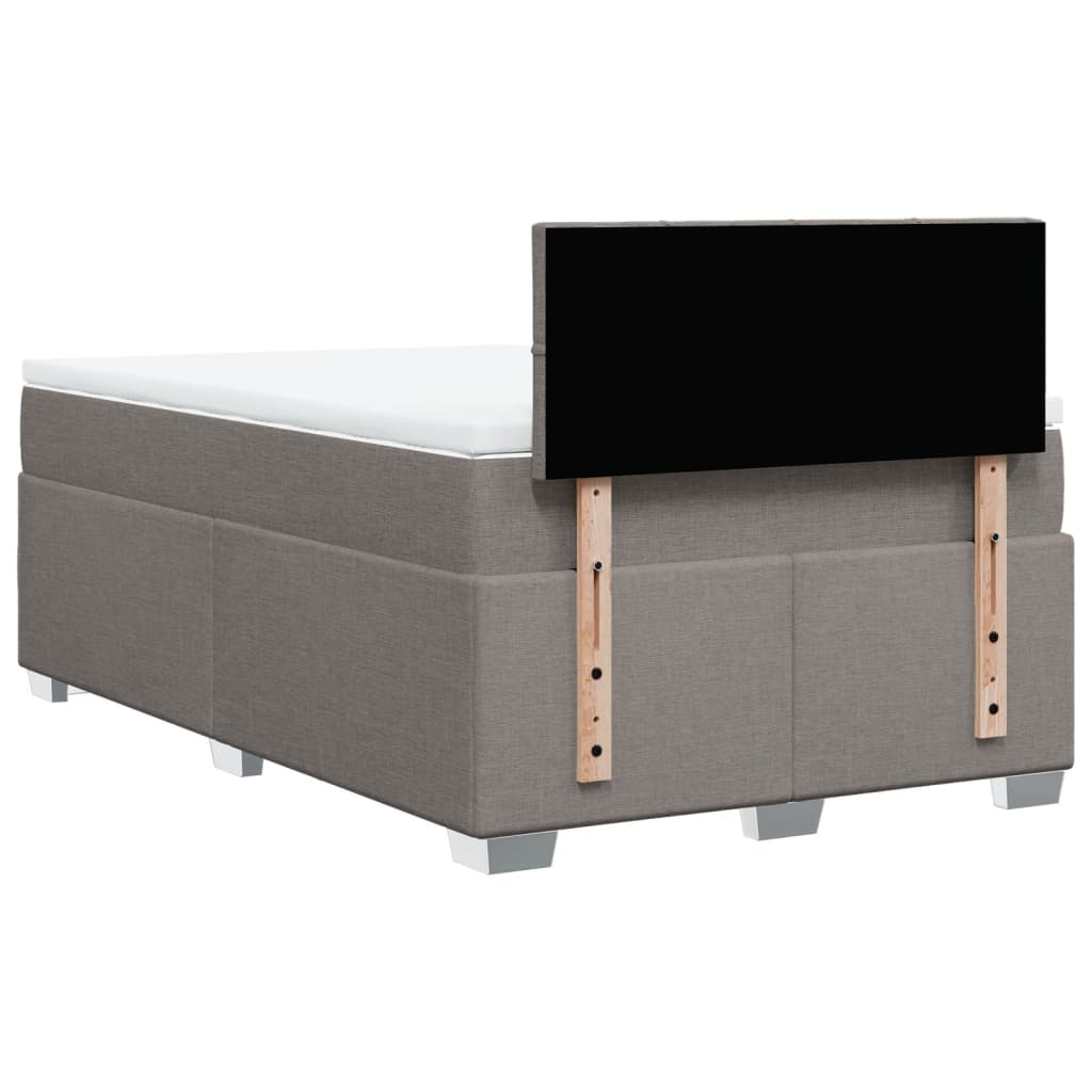 Κρεβάτι Boxspring με Στρώμα Taupe 120x190 εκ. Υφασμάτινο - Pakobazaar