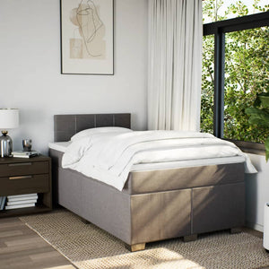 Κρεβάτι Boxspring με Στρώμα Taupe 120x190 εκ. Υφασμάτινο - Pakobazaar