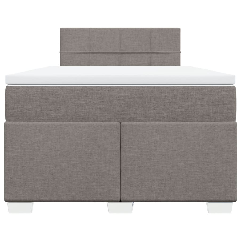 Κρεβάτι Boxspring με Στρώμα Taupe 120x190 εκ. Υφασμάτινο - Pakobazaar