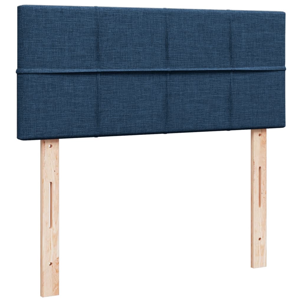 Κρεβάτι Boxspring με Στρώμα Μπλε 120x190 εκ. Υφασμάτινο - Pakobazaar