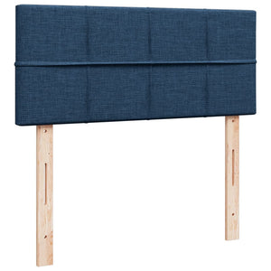 Κρεβάτι Boxspring με Στρώμα Μπλε 120x190 εκ. Υφασμάτινο - Pakobazaar