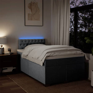 Κρεβάτι Boxspring με Στρώμα Ανοιχτό Γκρι 120x190 εκ. Υφασμάτινο