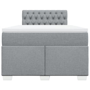 Κρεβάτι Boxspring με Στρώμα Ανοιχτό Γκρι 120x190 εκ. Υφασμάτινο