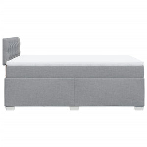 Κρεβάτι Boxspring με Στρώμα Ανοιχτό Γκρι 120x190 εκ. Υφασμάτινο