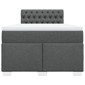 Κρεβάτι Boxspring με Στρώμα Σκούρο Γκρι 120x190 εκ Υφασμάτινο - Pakobazaar