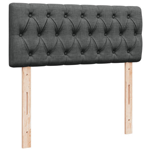 Κρεβάτι Boxspring με Στρώμα Σκούρο Γκρι 120x190 εκ Υφασμάτινο - Pakobazaar