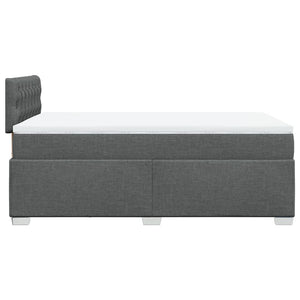 Κρεβάτι Boxspring με Στρώμα Σκούρο Γκρι 120x190 εκ Υφασμάτινο - Pakobazaar
