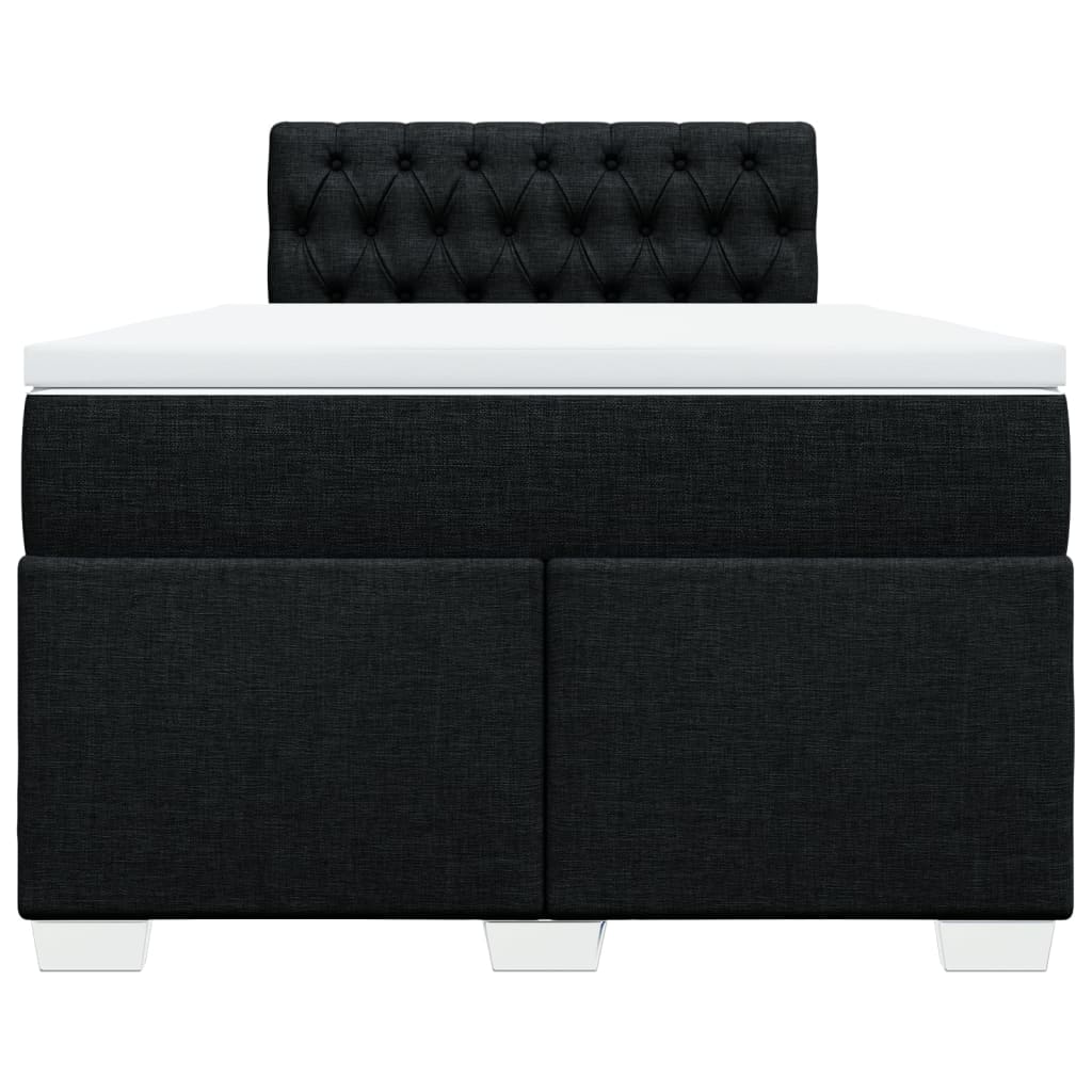 Κρεβάτι Boxspring με Στρώμα Μαύρο 120x190 εκ. Υφασμάτινο - Pakobazaar