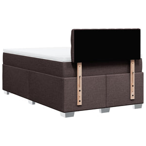 Κρεβάτι Boxspring με Στρώμα Σκούρο Καφέ 120x190 εκ Υφασμάτινο - Pakobazaar